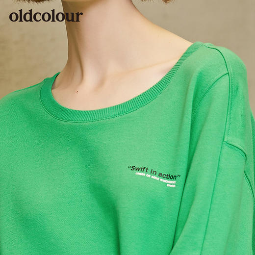oldcolour新款宽松舒适低圆领长袖T恤女 商品图2
