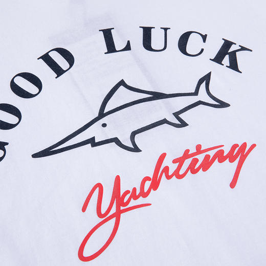 GOOD LUCK德鲨4色棉混纺logo厚板印花圆领短袖T恤L193613 商品图9