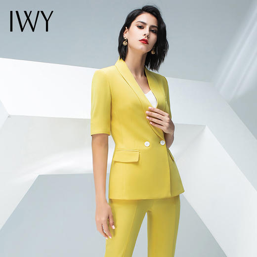 IWY/黄色五分袖西服长裤半裙套装C10226+P10226 商品图1