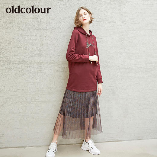 oldcolour连帽中长款卫衣女L34023423 商品图4