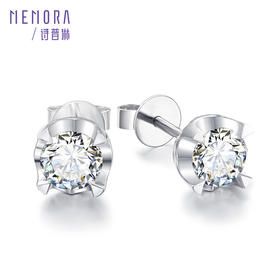 拥爱系列白色18K金钻石耳饰DE0368