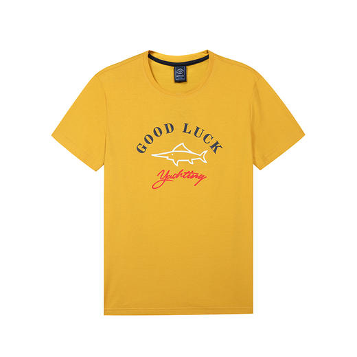 GOOD LUCK德鲨4色棉混纺logo厚板印花圆领短袖T恤L193613 商品图10