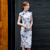 CX-0187新款立领简约印花改良旗袍 商品缩略图1
