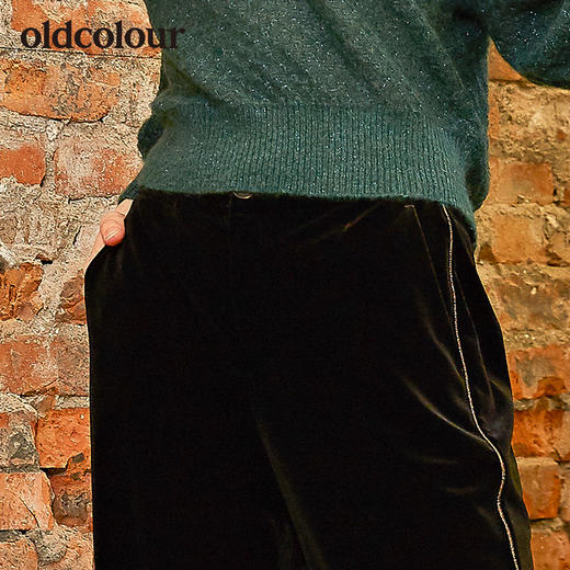 oldcolour宽松直筒舒适长裤女保暖高腰时尚女裤 商品图3