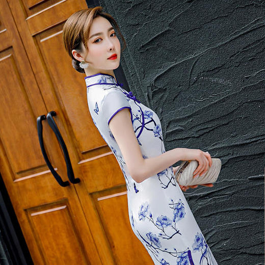 CX-0187新款立领简约印花改良旗袍 商品图3