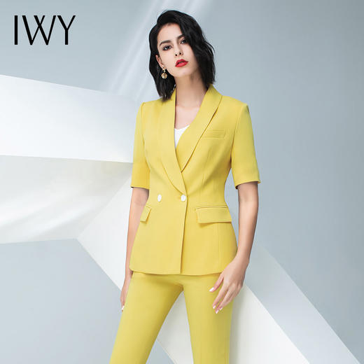IWY/黄色五分袖西服长裤半裙套装C10226+P10226 商品图4
