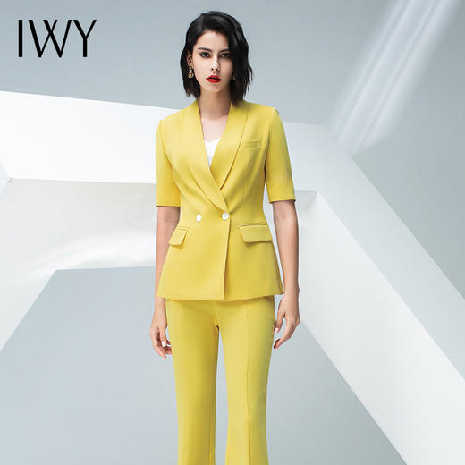 IWY/黄色五分袖西服长裤半裙套装C10226+P10226 商品图5