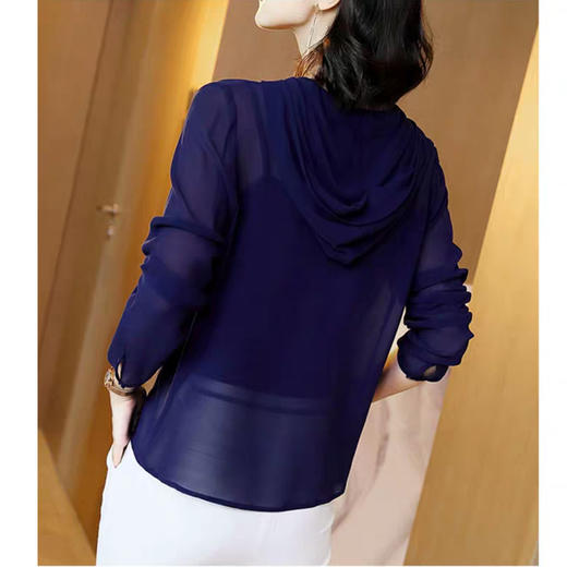 丁摩 纯色真丝开衫连帽衬衫小外套19-137-HS-DB399240531 商品图8