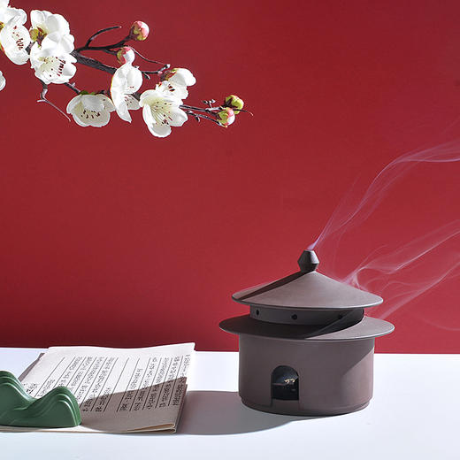 唯诗 |「宫」香炉 紫砂香炉檀香炉仿古香薰炉茶道盘香炉摆件创意礼品 商品图0