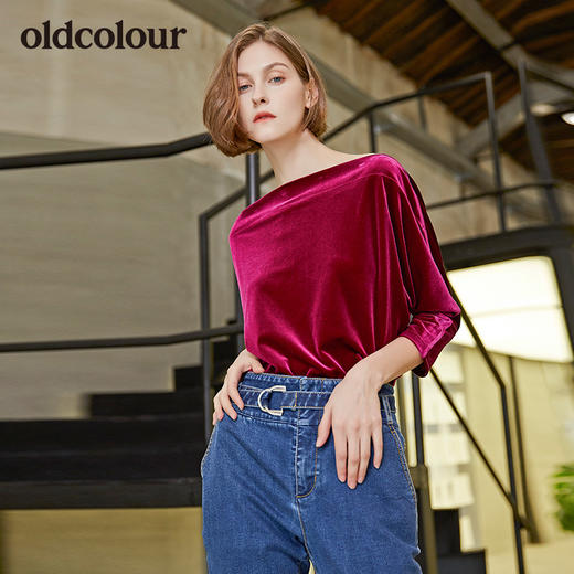 oldcolour商场中袖T恤时尚潮版设计感气质百搭女短袖L31022140 商品图2