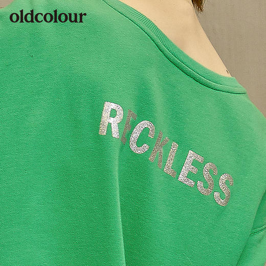 oldcolour新款宽松舒适低圆领长袖T恤女 商品图3