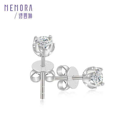 拥爱系列白色18K金钻石耳饰DE0368 商品图3