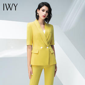 IWY/黄色五分袖西服长裤半裙套装C10226+P10226