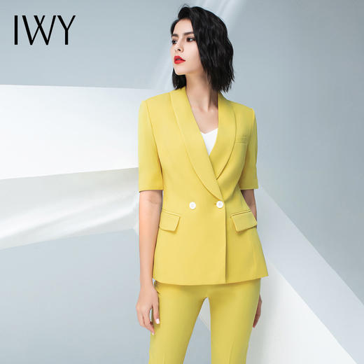 IWY/黄色五分袖西服长裤半裙套装C10226+P10226 商品图2