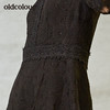 oldcolour圆领网纱长袖修身蕾丝连衣裙女裙 商品缩略图3