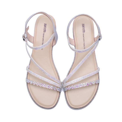 西村名物2020春夏新品彩钻显瘦仙女风凉鞋T20BG23161 商品图1