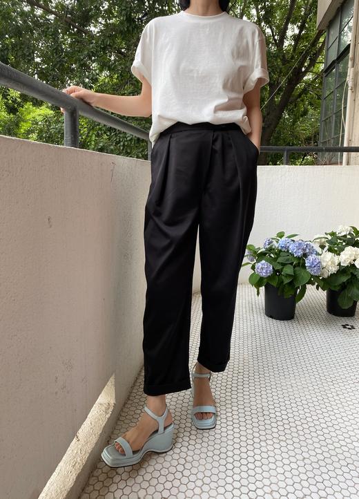 HIDEMI 黑色锥形高腰九分裤 商品图7