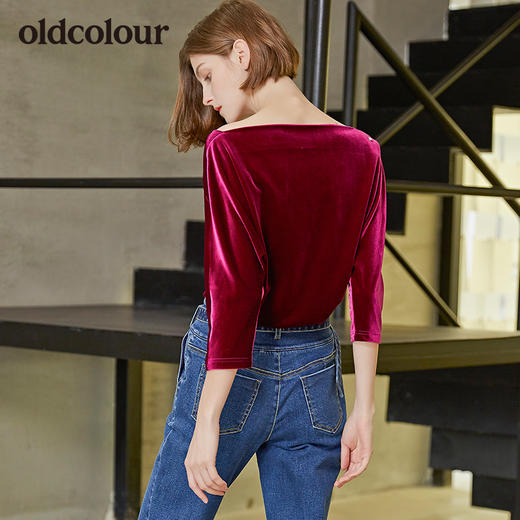 oldcolour商场中袖T恤时尚潮版设计感气质百搭女短袖L31022140 商品图3