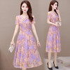 YWE-JLNH-HYA16夏新款时尚显瘦阔太太气质印花连衣裙 商品缩略图1