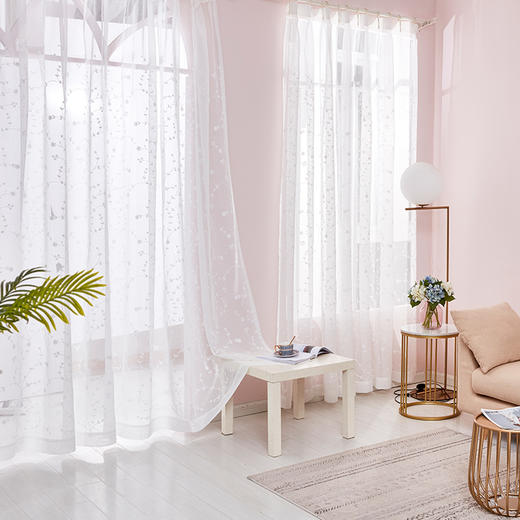 遮影防晒柔光清新绣花纱帘