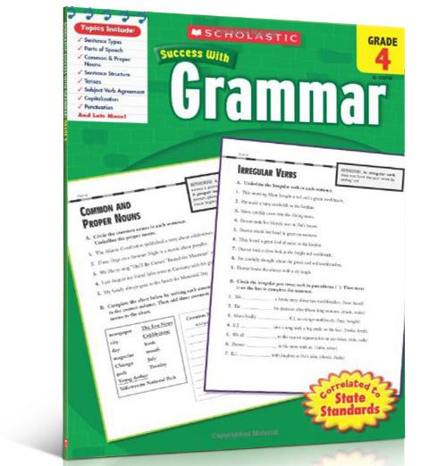 英文原版Scholastic Success With Grammar, Grade 4学乐语法书 练习册 商品图0
