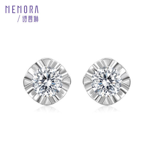 拥爱系列白色18K金钻石耳饰DE0368 商品图1