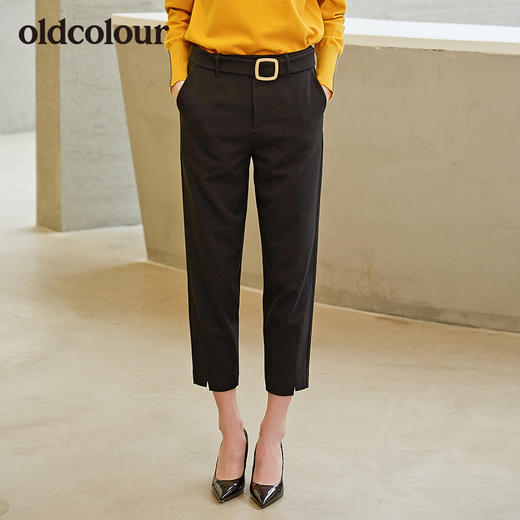oldcolour新款一体腰带强设计感休闲长裤女 商品图2