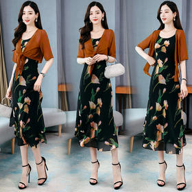 WZNH-MJ2059夏季中长款气质短袖休闲潮流套装