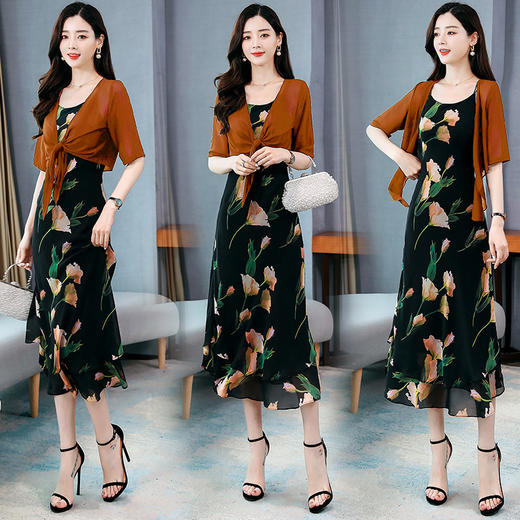 WZNH-MJ2059夏季中长款气质短袖休闲潮流套装 商品图0