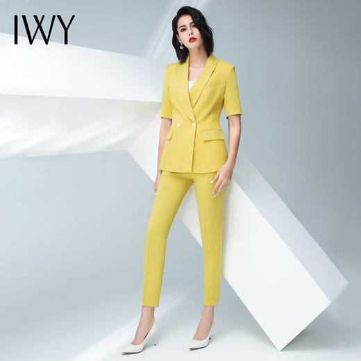 IWY/黄色五分袖西服长裤半裙套装C10226+P10226 商品图10