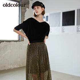 oldcolour商场中袖T恤时尚潮版设计感气质百搭女短袖L31022140