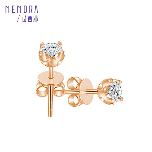 拥爱系列白色18K金钻石耳饰DE0368 商品图4