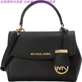 Michael Kors/MK迈克科尔斯AVA女士黑色真皮迷你单肩斜跨手提包JPY带授权招加盟代理