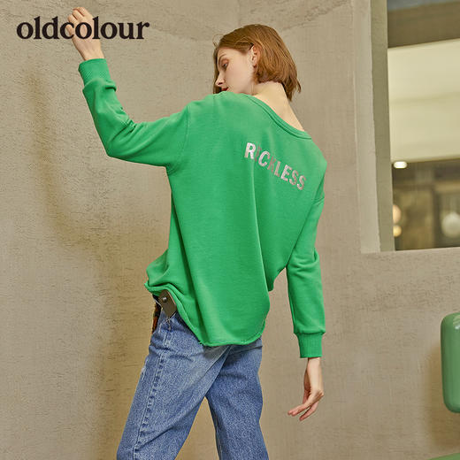 oldcolour新款宽松舒适低圆领长袖T恤女 商品图1