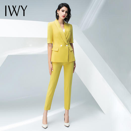 IWY/黄色五分袖西服长裤半裙套装C10226+P10226 商品图9