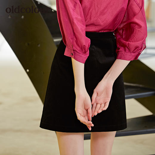 oldcolour商场新款半身裙时尚双排扣A字半裙女 商品图1