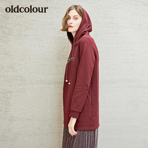 oldcolour连帽中长款卫衣女L34023423 商品图2