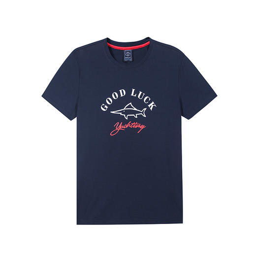 GOOD LUCK德鲨4色棉混纺logo厚板印花圆领短袖T恤L193613 商品图6