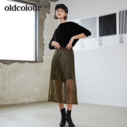 oldcolour商场中袖T恤时尚潮版设计感气质百搭女短袖L31022140 商品图1