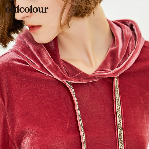 oldcolour连帽金丝绒卫衣女L34023420 商品图2