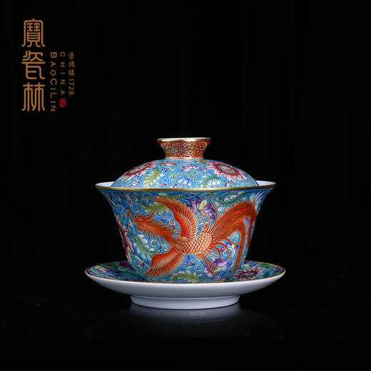 宝瓷林珐琅彩凤穿牡丹吉祥五头 商品图2