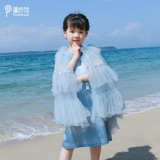 女童连衣裙夏季新款公主裙冰雪奇缘艾莎蓬纱大童雪纺裙子洋气-两穿礼服 商品图2
