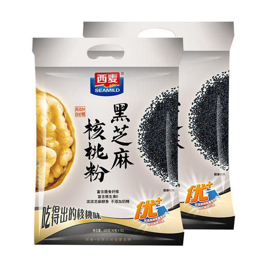 西麦 黑芝麻核桃粉600g*2袋30小包冲饮品营养谷物早餐代餐免煮 商品图1