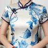 SZZH-青花瓷中国风真丝长款旗袍 商品缩略图3