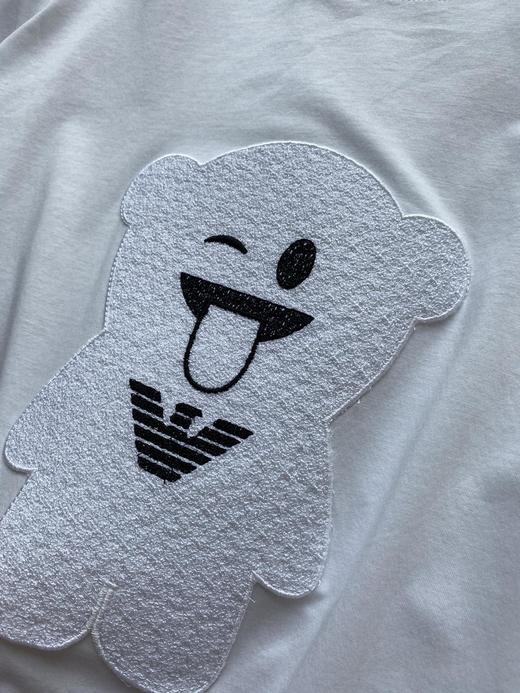 点此购买 阿玛尼男女小熊刺绣短袖t恤 矫147264