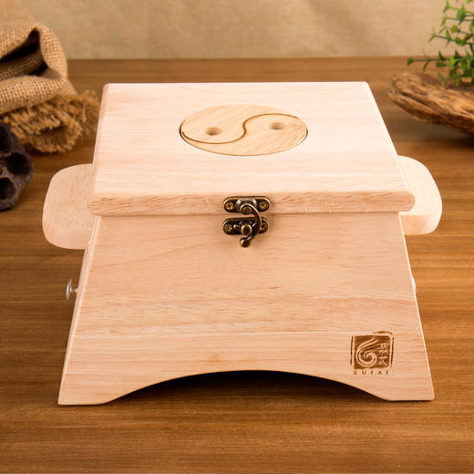 浙里有艾新款橡木制四孔大艾灸盒家用四柱艾绒罐妇科腹部灸具背部胸部