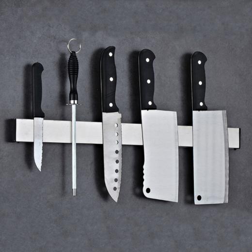 【厨房置物架】*304不锈钢磁性刀架壁挂式免钉磁吸厨房收纳置物架吸刀座 商品图0