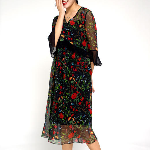 丁摩真丝花边海边度假风两件套连衣裙20-74DB499240531 商品图1