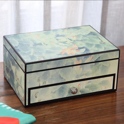 天一书局出品  鲍海斌老师创作凝翠首饰盒 中式家居摆件珠宝耳饰收纳盒 商品图1