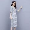 XFFS-WR31759女人味印花连衣裙夏新款韩版气质淑女优雅修身高腰一步裙 商品缩略图2